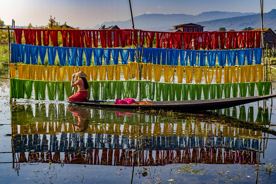 People Photograph - Sunning Dyed Yarns by Riza Amrullah