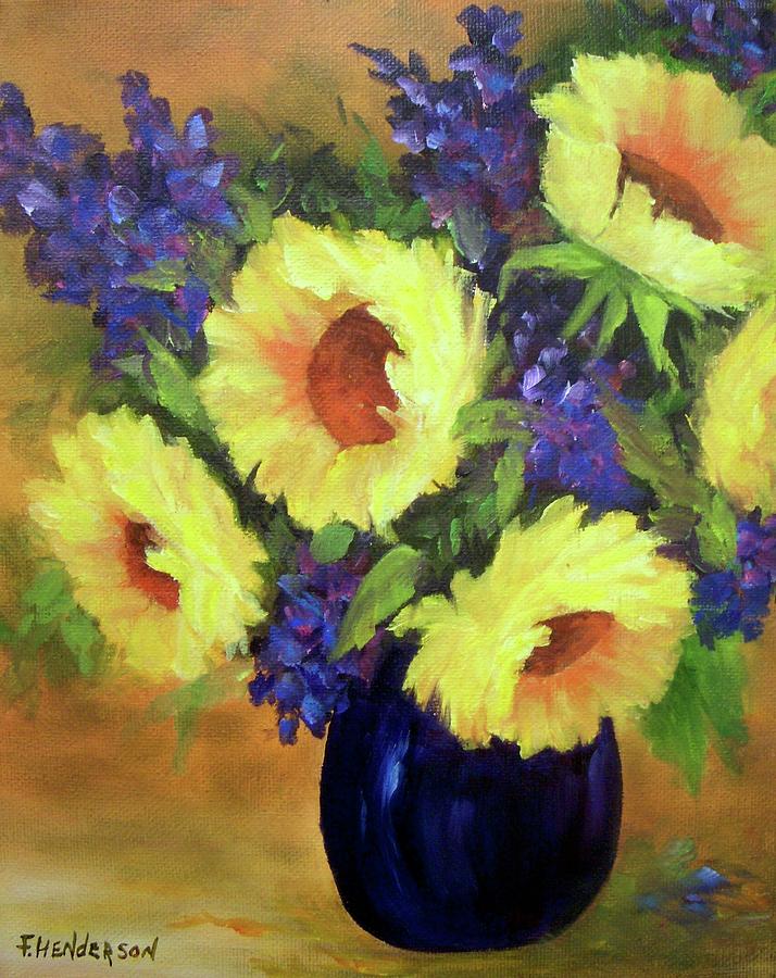 Sunflowers Painting - Sunny Day by Francine Henderson Sunflowers Painting - Sunny Day by Francine Henderson