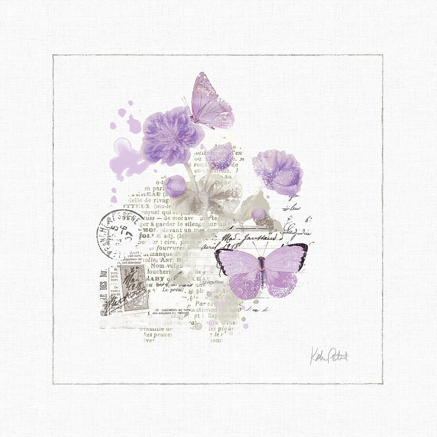 Butterfly Painting - Sunny Day II Purple by Katie Pertiet