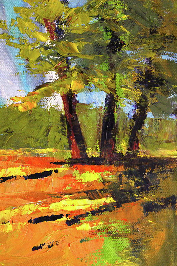 Sunny Field Landscape Painting by Nancy Merkle