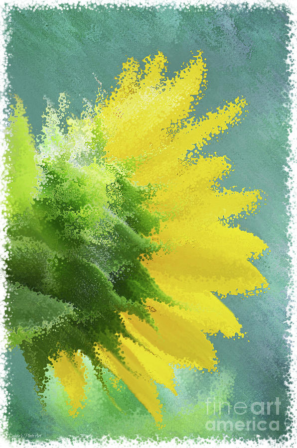 Sunny Morning Sunflower 5   - Digital Effect  Mixed Media by Debbie Portwood