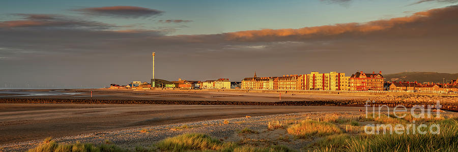 Sunset Photograph - Sunny Rhyl Sunset Panorama by Adrian Evans