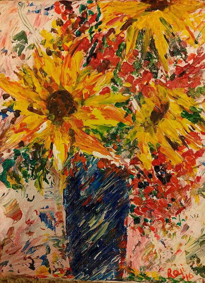 Sunflowers Painting by Raji Musinipally