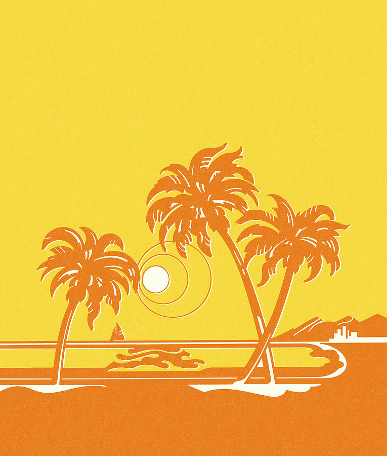 Nature Drawing - Sunny Tropical Scene by CSA Images