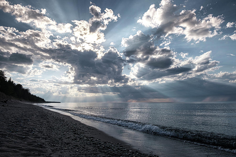 Sunrays on Lake Superior Photograph by Mary Lee Dereske