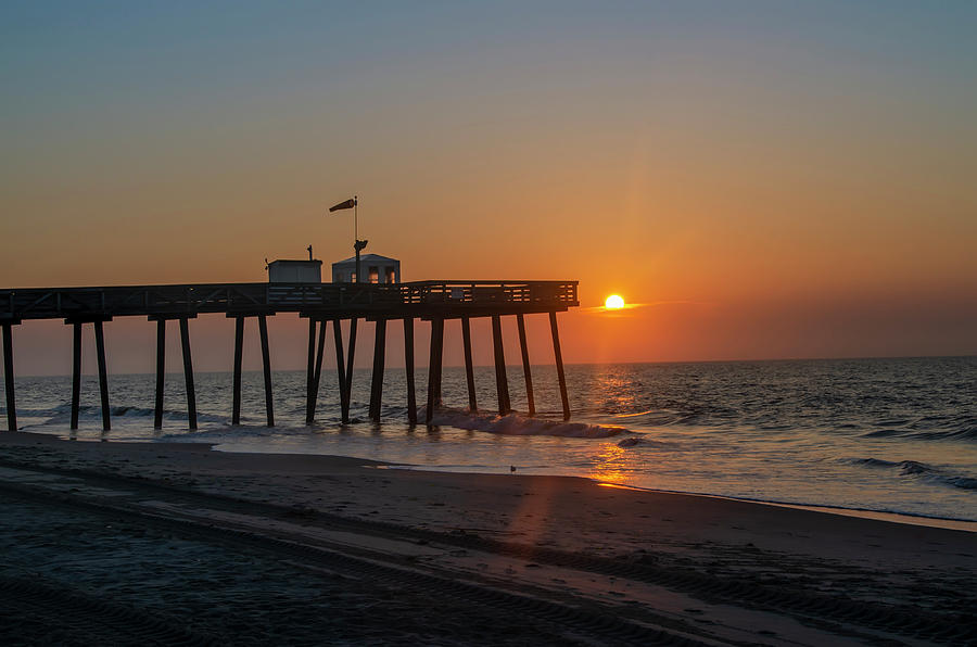 Sunrise - 14th Street Pier at Ocean City New Jersey Photograph by Bill Cannon