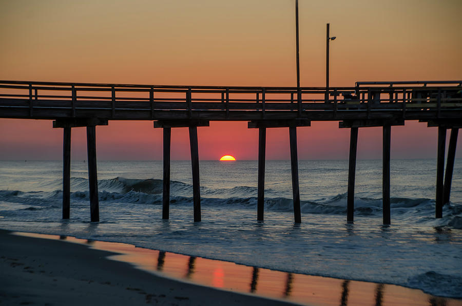 Sunrise - 32nd Street Pier - Ocean City New Jersey Photograph by Bill Cannon