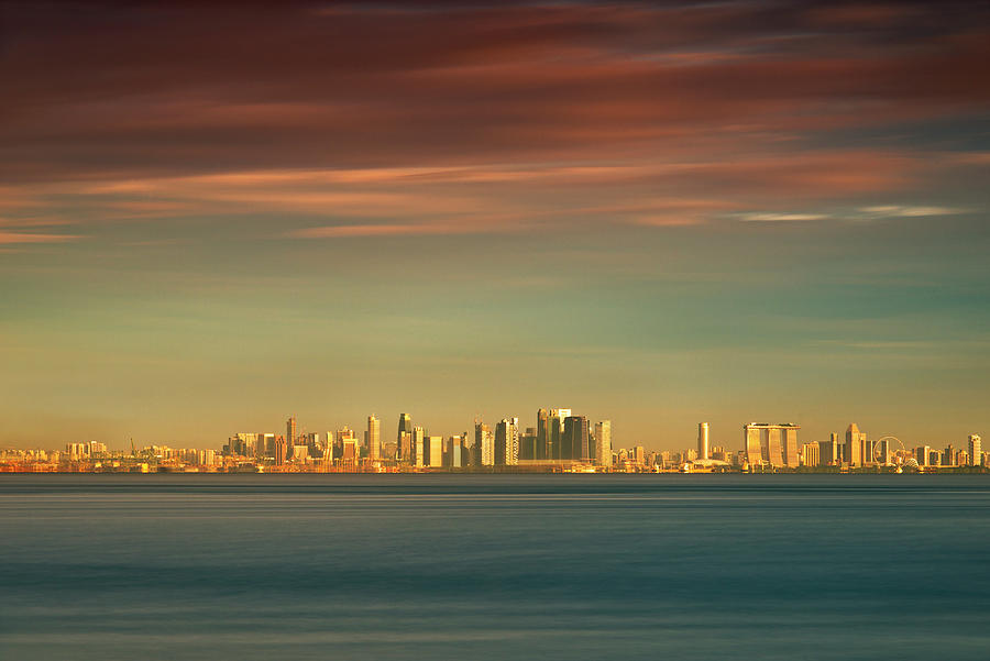 Red Sky Photograph - Sunrise Across The Sea by Michael De Guzman
