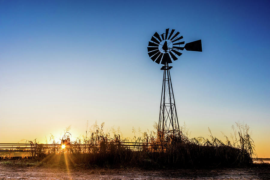 Sunrise And A Windmill Photograph by Jordan Hill