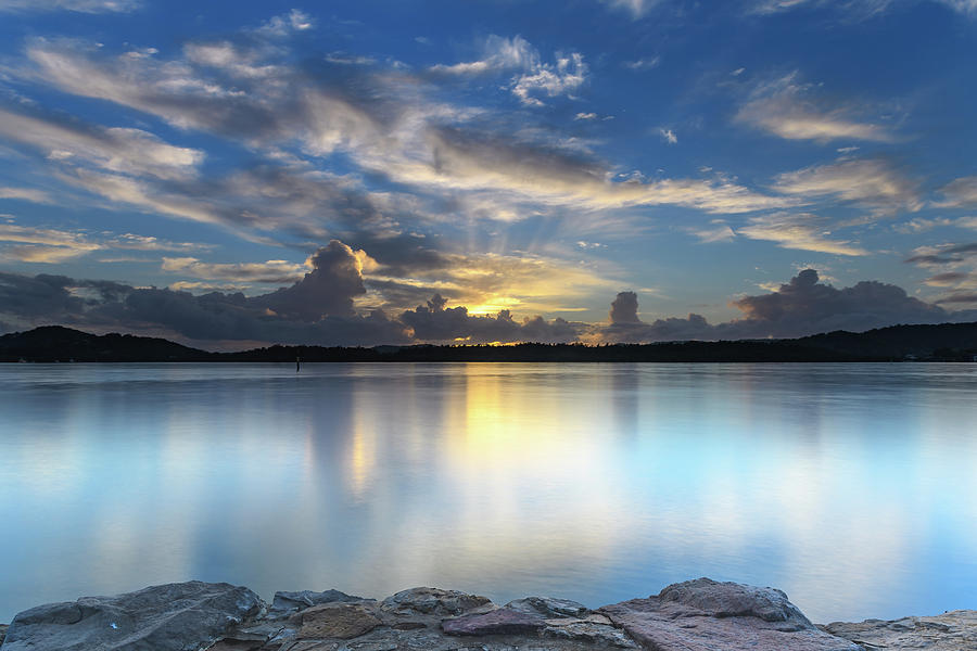 Sunrise And Clouds Brighten The Bay Photograph