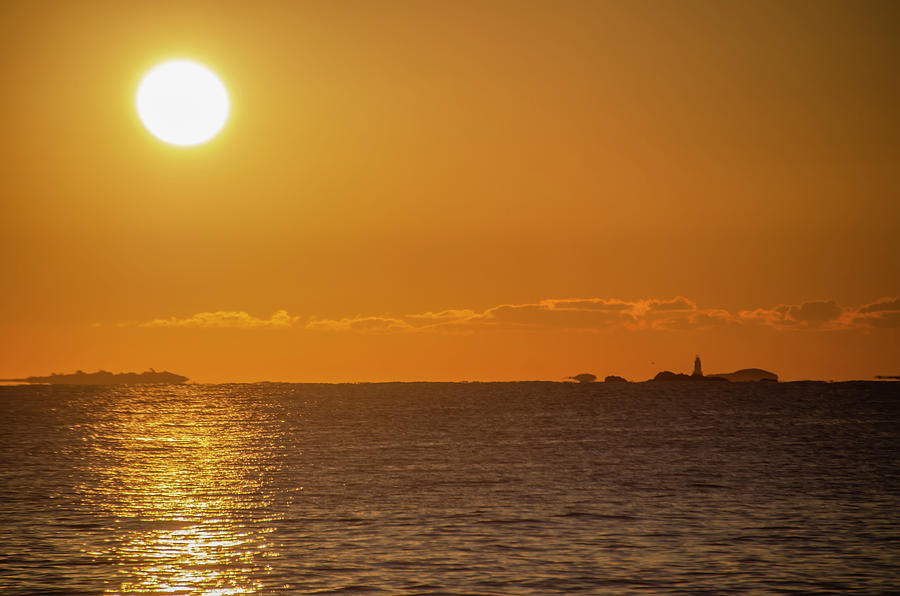 Sunrise and Sakonnet Point Light - Neport Rhode Island Photograph by Bill Cannon