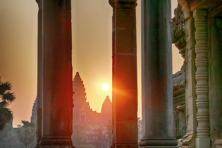 Sunrise at Angkor Wat, Siem Reap, Cambodia Photograph by Karen Foley