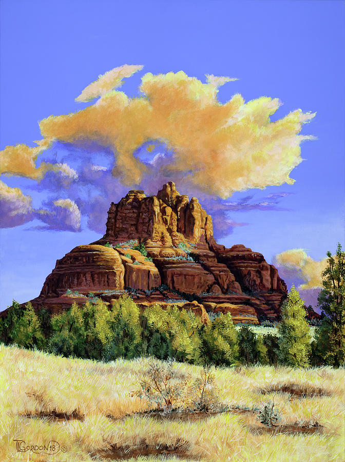 Sunrise at Bell Rock-Sedona-AZ Painting by Timithy L Gordon