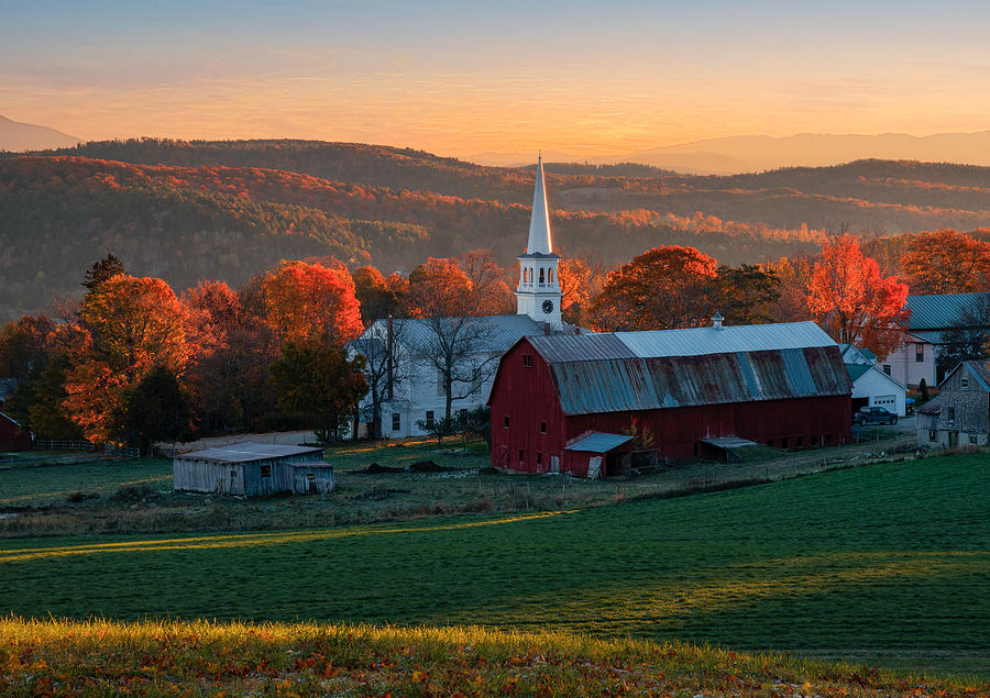 Sunrise At East Corinth Congregational Church Photograph by Alice Sheng