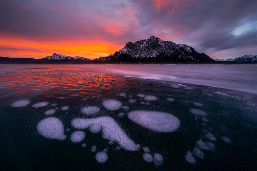 Mountain Photograph - Sunrise At Frozen Lake by Lydia Jacobs