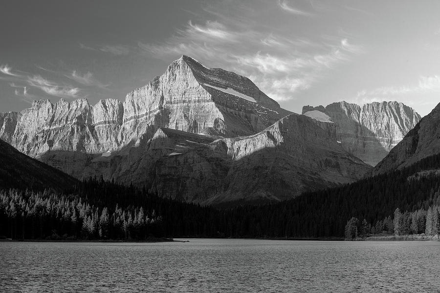 Sunrise At Glacier in BW Photograph by Todd Klassy