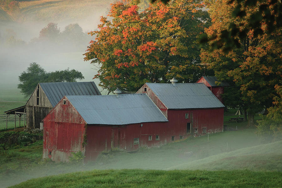 Sunrise at Jenny Farm, South Woodstock, Vermont Photograph by Donald ...