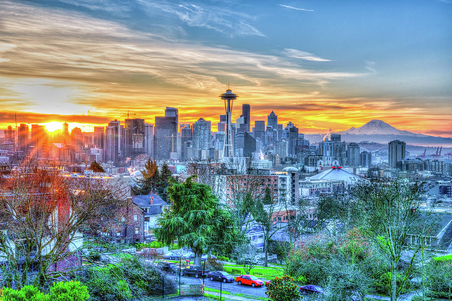 Sunrise at Kerry Park Photograph by Spencer McDonald