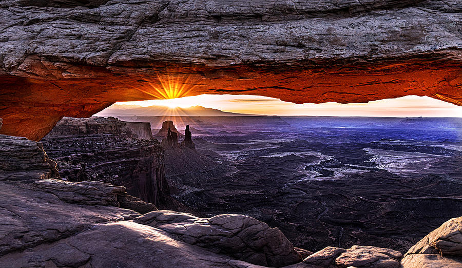 Landscape Photograph - Sunrise At Mesa Arch by Mei Yong