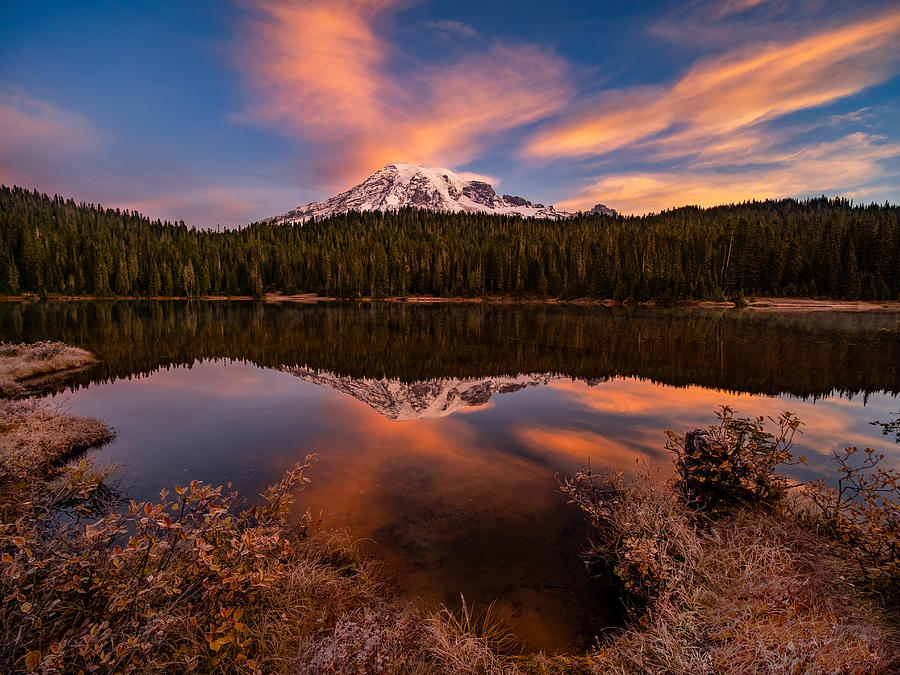 Landscape Photograph - Sunrise At Mt Rainier by Bruce Li
