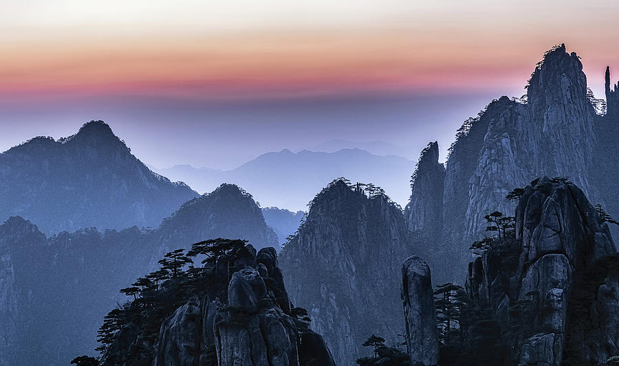 Sunrise at Mt.Huangshan Photograph by Usha Peddamatham