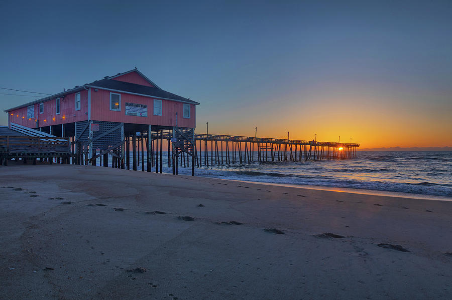 North Carolina Photograph - Sunrise at Rodanthe Pier II by Claudia Domenig