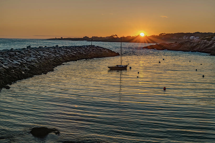 Sunrise at Ships Mast Light - Rockport Massachusetts Photograph by Gregory Ballos