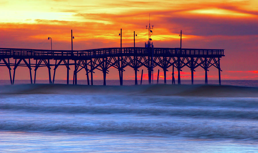 Sunrise at Sunset Beach Pier Photograph by Dan Carmichael