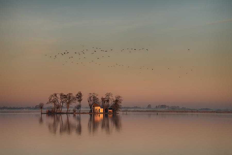Sunrise At The Lake. Photograph by Piet Haaksma