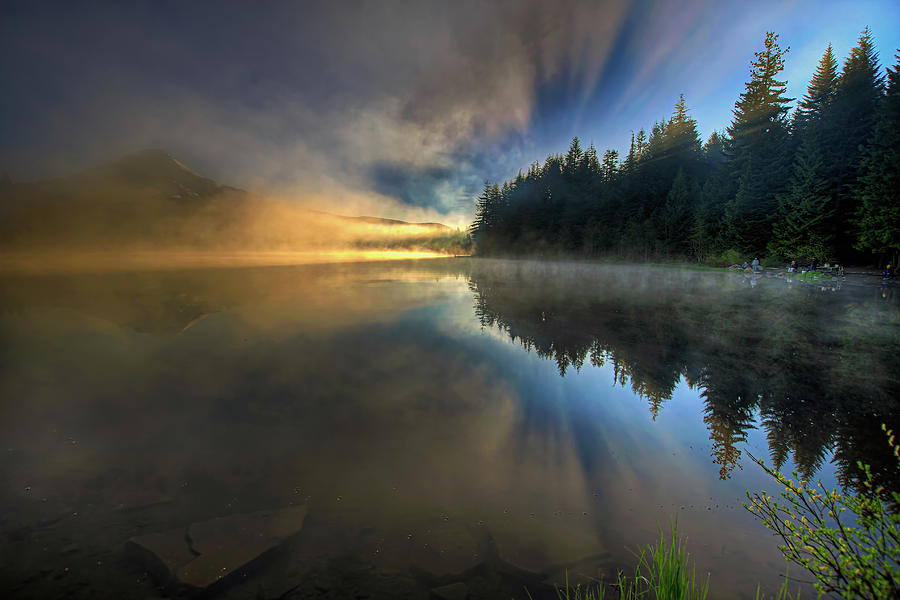 Sunrise At Trillium Lake, Oregon Photograph by David Gn Photography