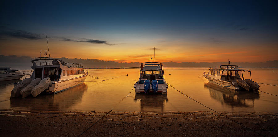 Sunrise Beach In Bali Photograph by Simonlong
