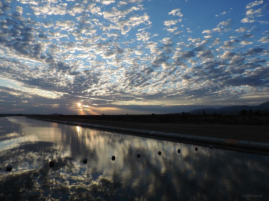 Sunrise California Aqueduct 9-10-2015 A Photograph by Enaid Silverwolf