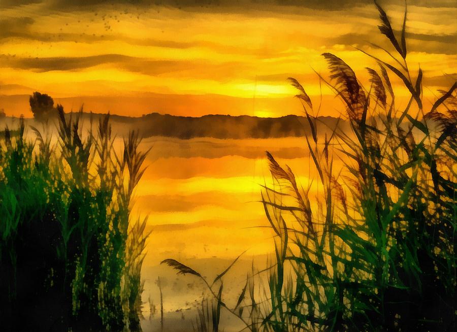 Sunrise Creek Painting by Harry Warrick