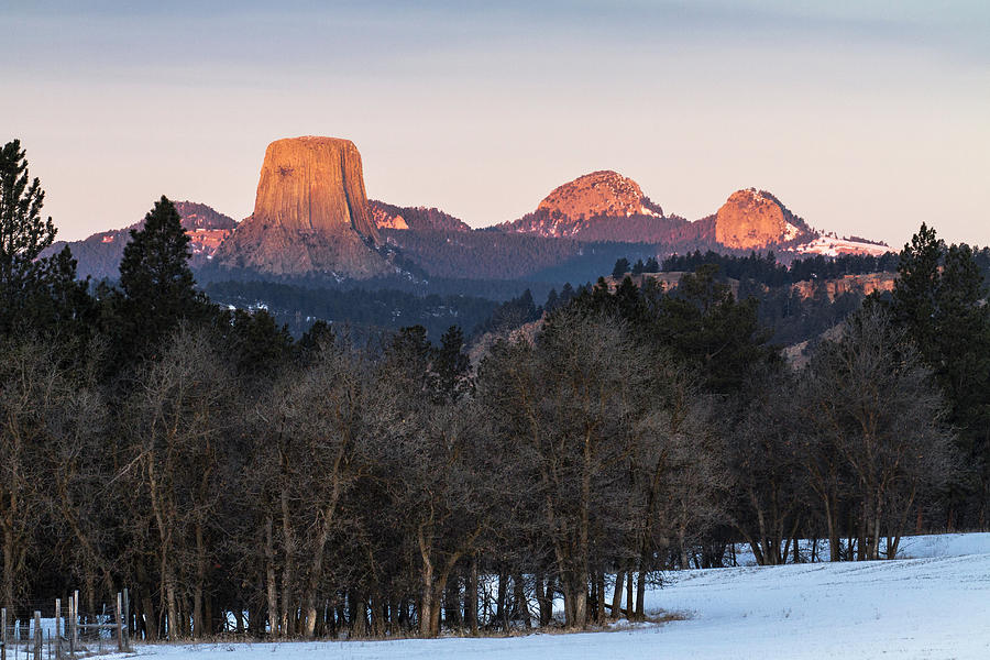 Sunrise Devils Tower and Missouri Buttes Photograph by David M Porter ...