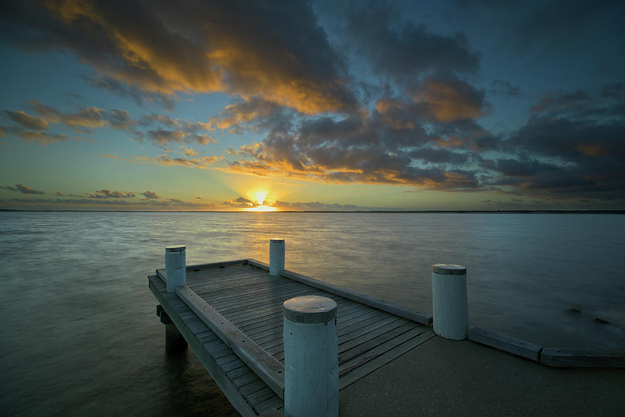 Sunrise from the Boreen Point Jetty Photograph by Nicolas Lombard