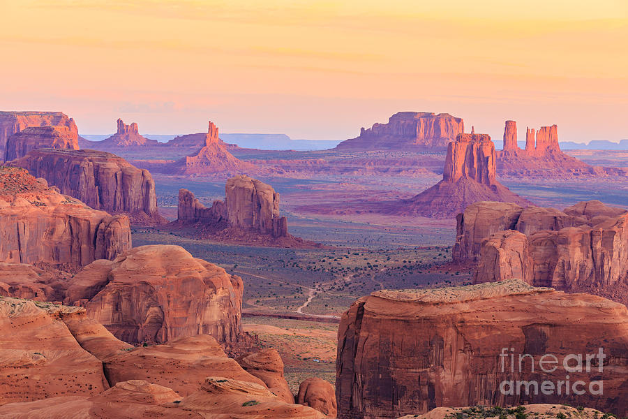 Sunset Photograph - Sunrise In Hunts Mesa Monument Valley by Elena suvorova Sunset Photograph - Sunrise In Hunts Mesa Monument Valley by Elena suvorova