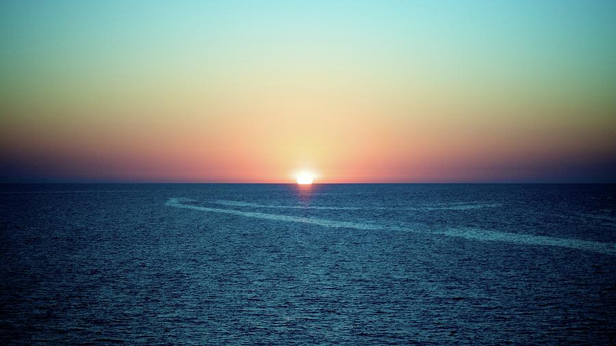 Sunrise In Ibiza As Seen From A Ferry Photograph by Amine Benboubker