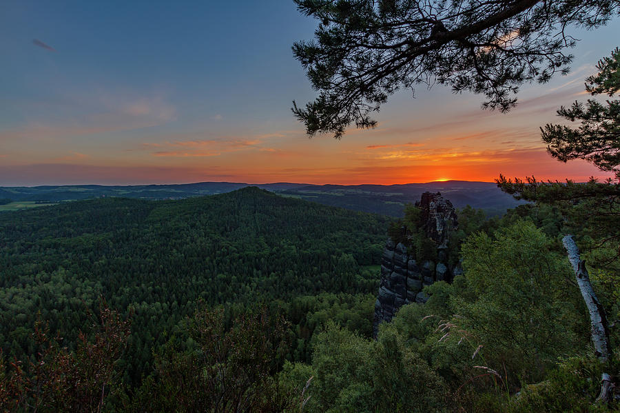 Sunrise in Saxon Switzerland Photograph by Andreas Levi