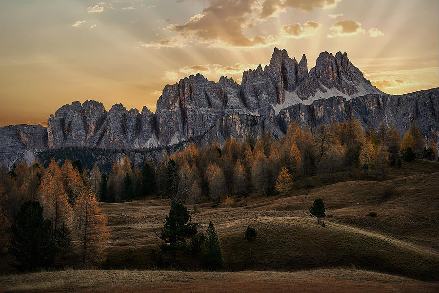 Sunrise In The Dolomites Photograph