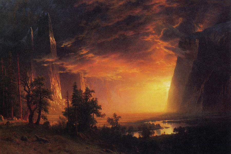 Sunrise in Yosemite Valley Painting by Albert Bierstadt Sunrise in Yosemite Valley Painting by Albert Bierstadt