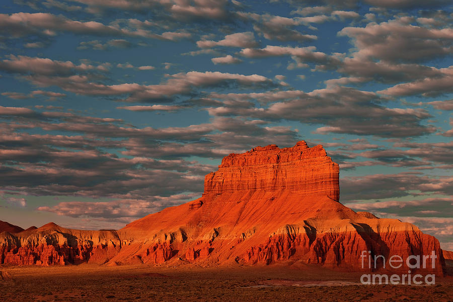 Sunrise Lights Up Wild Horse Butte Goblin Valley Utah Photograph by Dave Welling