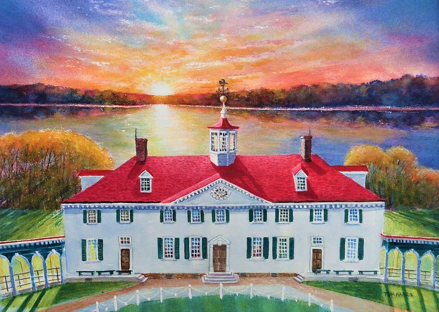Sunrise Mount Vernon Painting by Tom Harris