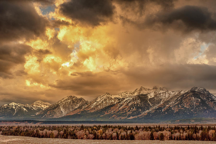 Sunrise on a Storm in Grand Teton National Park Photograph by Doug Holck