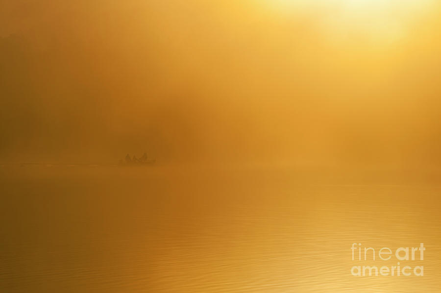 Inspirational Photograph - Sunrise on Lake Cassidy with Fishermen by Jim Corwin