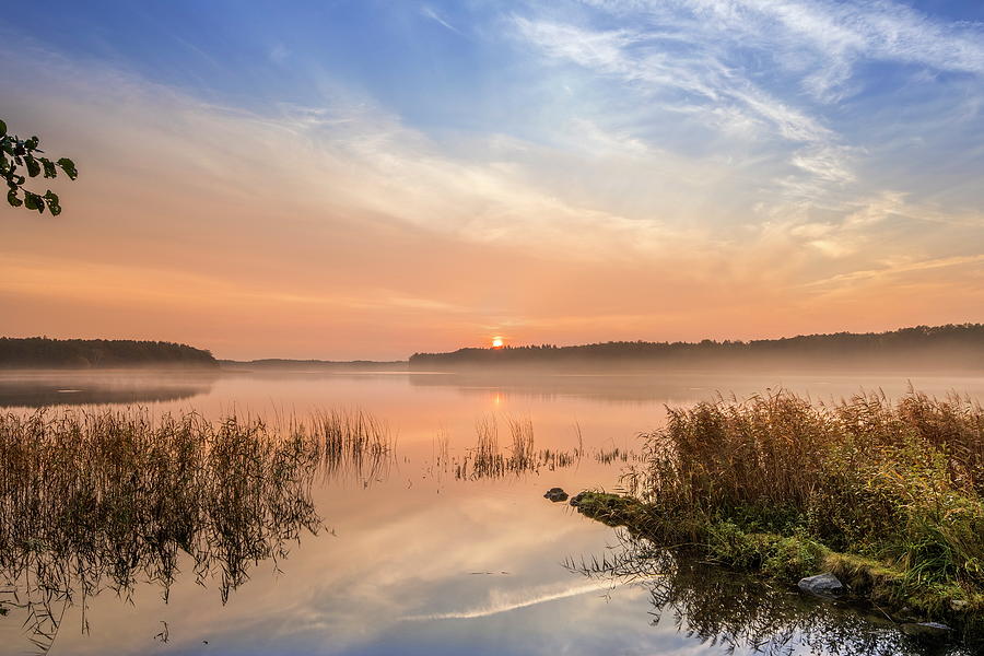 Sunrise On Lake Digital Art by Reinhard Schmid