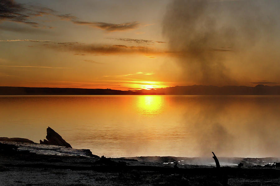 Sunrise on Lake Yellowstone Photograph by Ronnie And Frances Howard