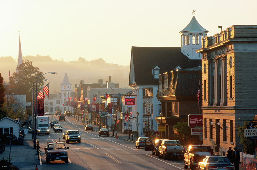 Sunrise On Main Street, Littleon, New Photograph by John Elk Iii Sunrise On Main Street, Littleon, New Photograph by John Elk Iii