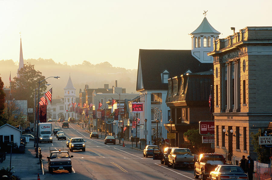 Sunrise On Main Street, Littleon, New Photograph by John Elk Iii