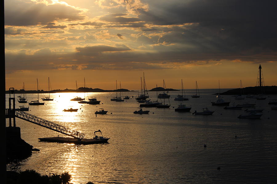 Sunrise on Marblehead Harbor Photograph by Laura Smith
