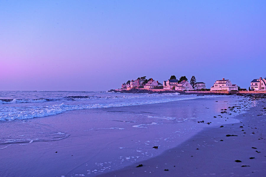 Sunrise on Mothers Beach Kennebunk Maine New England Sandy Beach Red Sky Photograph by Toby McGuire